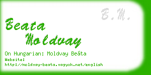 beata moldvay business card